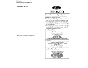 Handleiding Ford Bronco (1996)