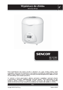Instrukcja Sencor SBR 1031WH Automat do chleba