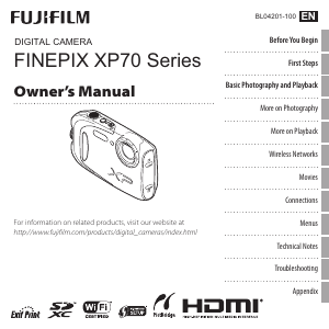 Manual Fujifilm FinePix XP70 Digital Camera