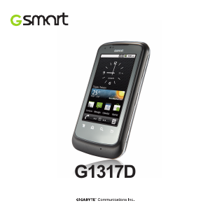Bruksanvisning Gigabyte GSmart G1317D Mobiltelefon