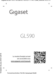 Mode d’emploi Gigaset GL590 Téléphone portable