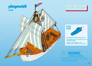 Handleiding Playmobil set 6348 Pirates Zeilschip van de marine