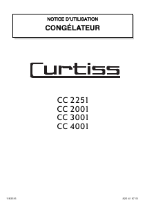 Mode d’emploi Curtiss CC3001 Congélateur