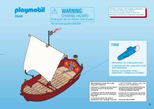Manuale Playmobil set 5948 Pirates Barca con soldati