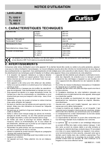 Mode d’emploi Curtiss TL1203V Lave-linge