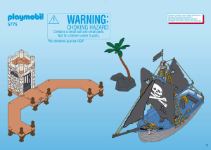 Mode d’emploi Playmobil set 5775 Pirates Bâteau de pirates avec quai-prison