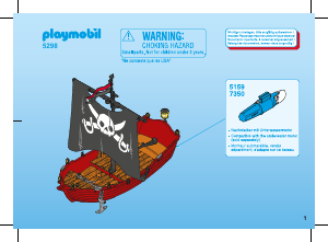Handleiding Playmobil set 5298 Pirates Piratenzeilboot