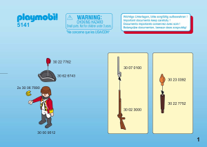 Mode d’emploi Playmobil set 5141 Pirates Soldat britannique avec canon