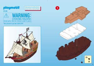 Manual de uso Playmobil set 5135 Pirates Barco del botín pirata