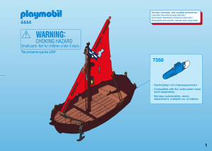Manual Playmobil set 4444 Pirates Pirate ship