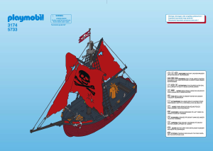 Handleiding Playmobil set 3174 Pirates Rood piratenschip