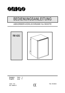 Bedienungsanleitung Origo RM4202 Kühlschrank