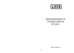 Mode d’emploi Listo RCL 30.1 Réfrigérateur combiné