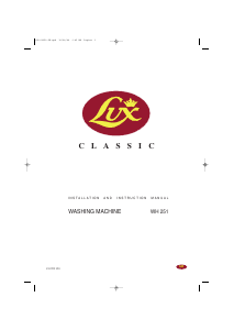 Bruksanvisning Lux WH251 Classic Tvättmaskin