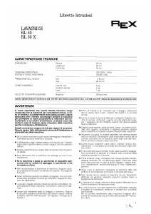 Manuale Rex RL53XS Lavatrice