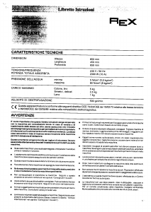 Manuale Rex RLB5XMT Lavatrice