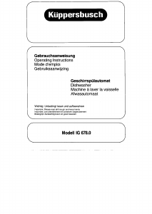 Mode d’emploi Küppersbusch IG 678.0J Lave-vaisselle