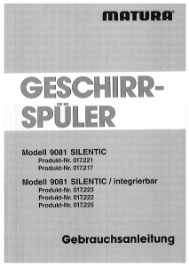 Bedienungsanleitung Matura MAT9081ID Geschirrspüler