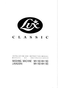 Manual de uso Lux WH160 Classic Lavadora