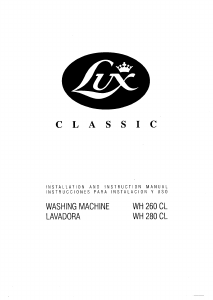 Manual de uso Lux WH280CL Classic Lavadora