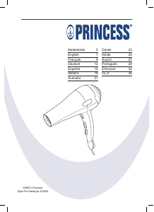 Bruksanvisning Princess 509201 Style Pro Hårtørker