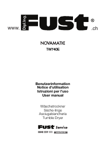 Mode d’emploi Fust Novamatic TW740E Sèche-linge