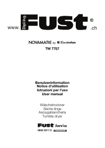 Manual Fust Novamatic TW7757 Dryer
