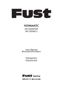 Handleiding Fust Novamatic EK1260NFRE Koelkast