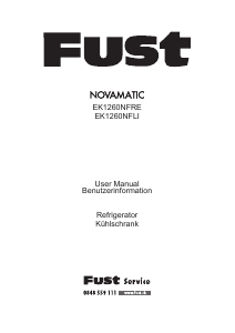 Bruksanvisning Fust Novamatic EK1260NFLI Kylskåp