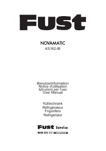 Manuale Fust Novamatic KS162-IB Frigorifero