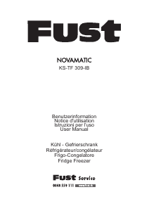 Mode d’emploi Fust Novamatic KS-TF309-IB Réfrigérateur combiné
