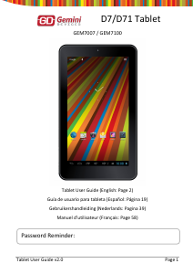 Mode d’emploi Gemini Devices GEM7007 D7 Tablette