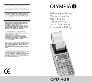 Mode d’emploi Olympia CPD 420 Calculatrice imprimante