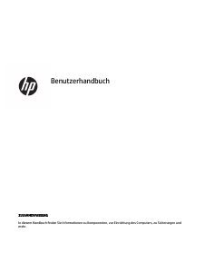 Bedienungsanleitung HP Z2 SFF G5 Workstation Desktop