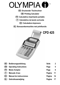 Bedienungsanleitung Olympia CPD 425 Druckende rechner