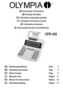 Manual Olympia CPD 435 Printing Calculator