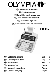 Bedienungsanleitung Olympia CPD 435 Druckende rechner