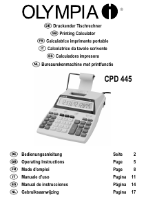 Manuale Olympia CPD 445 Calcolatrice stampante