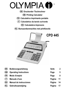 Bedienungsanleitung Olympia CPD 445 Druckende rechner