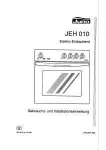 Bedienungsanleitung Juno JEH010S Herd