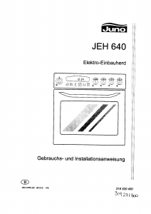 Bedienungsanleitung Juno JEH640B Herd