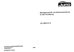 Bedienungsanleitung Juno JDL6820B Dunstabzugshaube