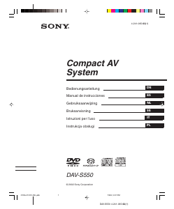 Bedienungsanleitung Sony DAV-S550 Heimkinosystem