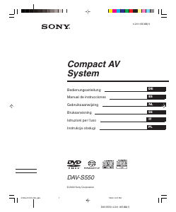 Manuale Sony DAV-S550 Sistema home theater