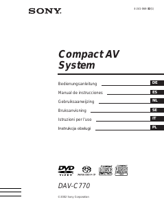 Bedienungsanleitung Sony DAV-C770 Heimkinosystem