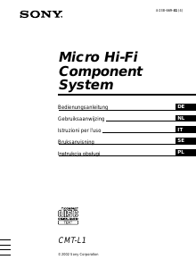Manuale Sony CMT-L1 Stereo set