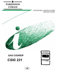 Bruksanvisning Parkinson Cowan CSIG231X Spis