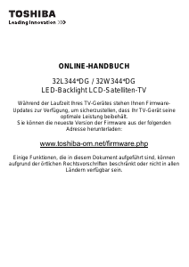 Bedienungsanleitung Toshiba 32W3443 LED fernseher