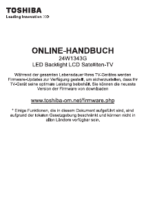 Bedienungsanleitung Toshiba 24W1343 LED fernseher