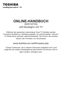 Bedienungsanleitung Toshiba 32W1334 LED fernseher